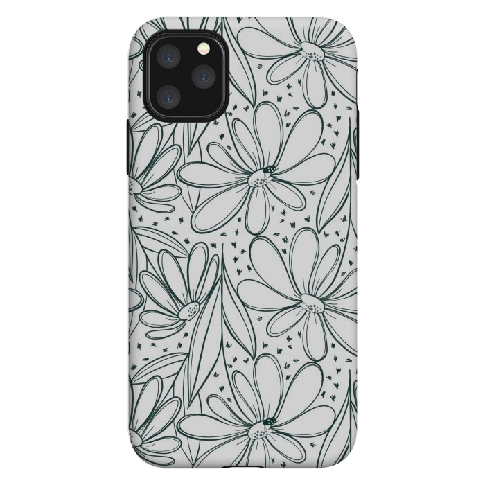 iPhone 11 Pro Max StrongFit Linework Flowers by Tiny Thistle Studio