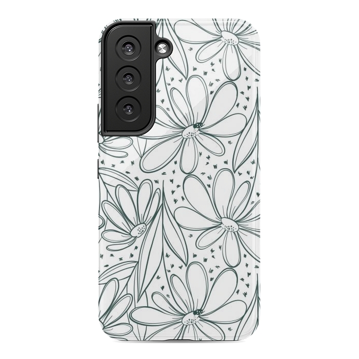 Galaxy S22 StrongFit Linework Flowers by Tiny Thistle Studio