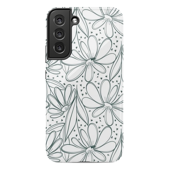Galaxy S22 plus StrongFit Linework Flowers by Tiny Thistle Studio