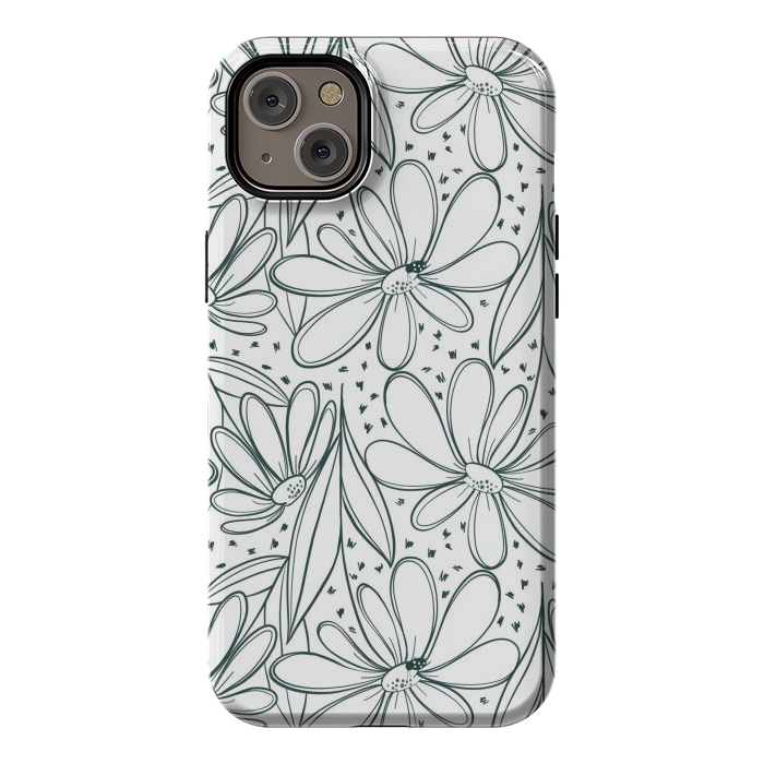 iPhone 14 Plus StrongFit Linework Flowers by Tiny Thistle Studio