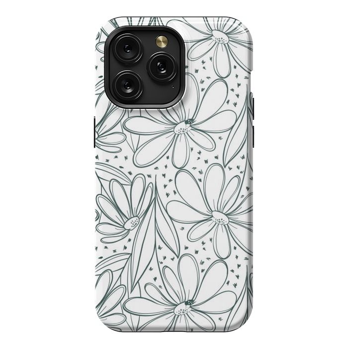 iPhone 15 Pro Max StrongFit Linework Flowers by Tiny Thistle Studio