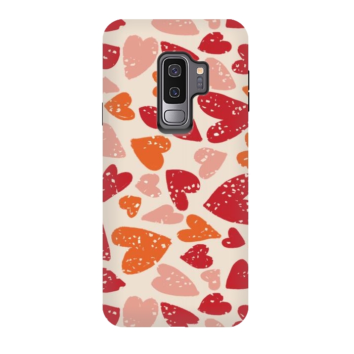 Galaxy S9 plus StrongFit Big Hearts by Tiny Thistle Studio