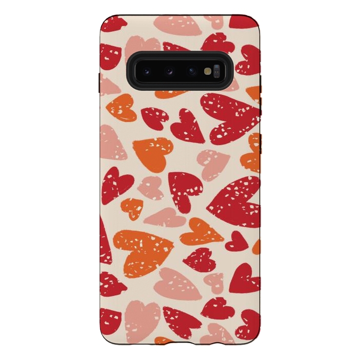 Galaxy S10 plus StrongFit Big Hearts by Tiny Thistle Studio