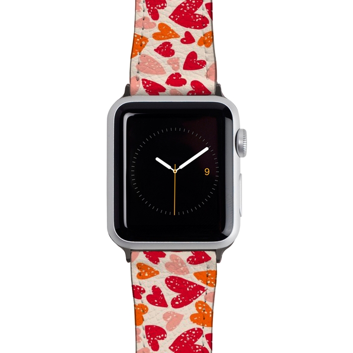 Watch 38mm / 40mm Strap PU leather Big Hearts by Tiny Thistle Studio