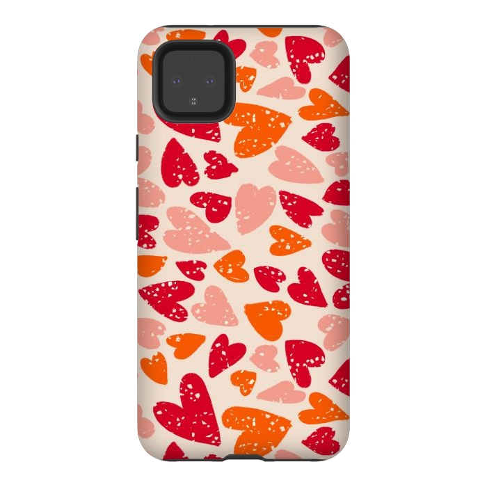 Pixel 4XL StrongFit Big Hearts by Tiny Thistle Studio