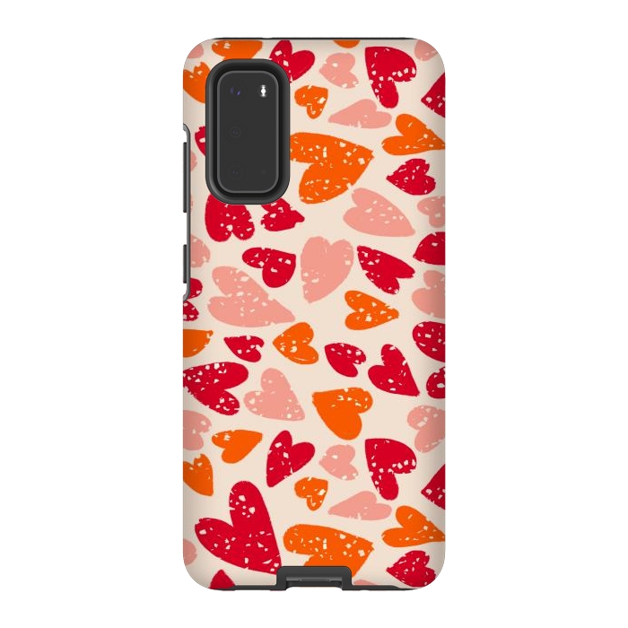 Galaxy S20 StrongFit Big Hearts by Tiny Thistle Studio