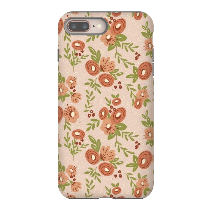 iPhone 7 plus StrongFit Coral Flowers by Tiny Thistle Studio