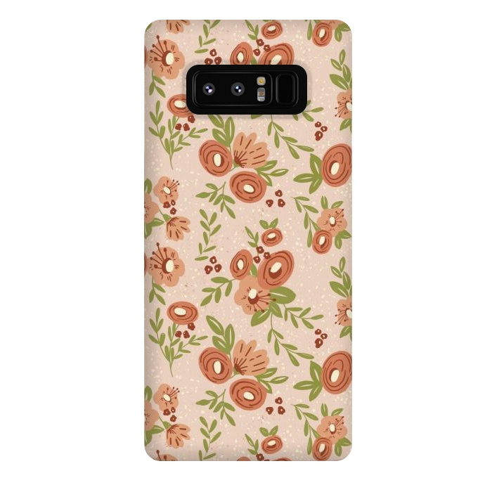 Galaxy Note 8 StrongFit Coral Flowers by Tiny Thistle Studio