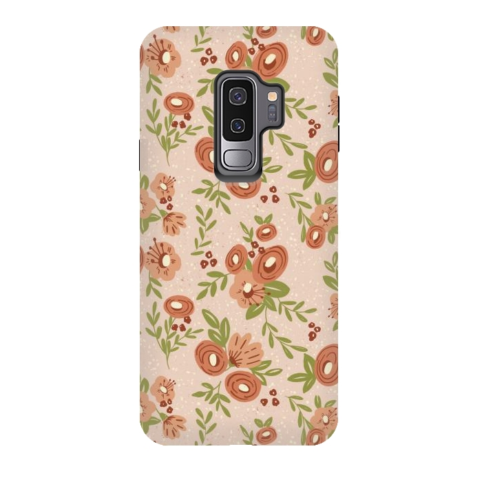 Galaxy S9 plus StrongFit Coral Flowers by Tiny Thistle Studio