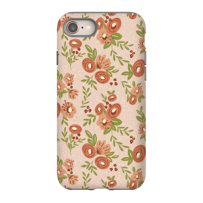 iPhone SE StrongFit Coral Flowers by Tiny Thistle Studio