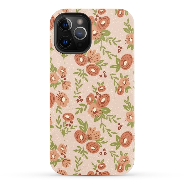 iPhone 12 Pro StrongFit Coral Flowers by Tiny Thistle Studio