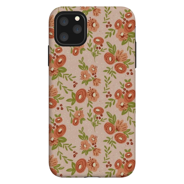 iPhone 11 Pro Max StrongFit Coral Flowers by Tiny Thistle Studio