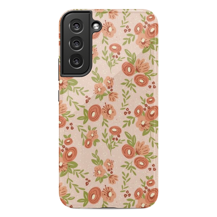 Galaxy S22 plus StrongFit Coral Flowers by Tiny Thistle Studio