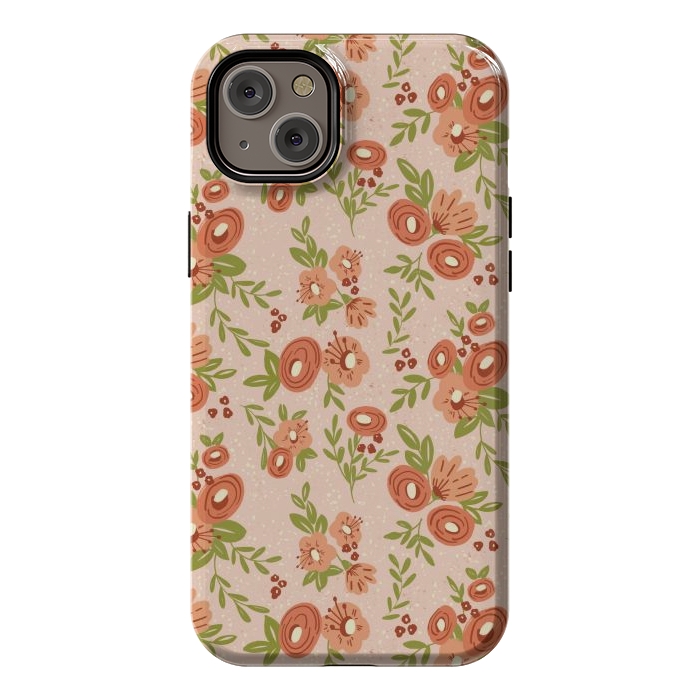 iPhone 14 Plus StrongFit Coral Flowers by Tiny Thistle Studio