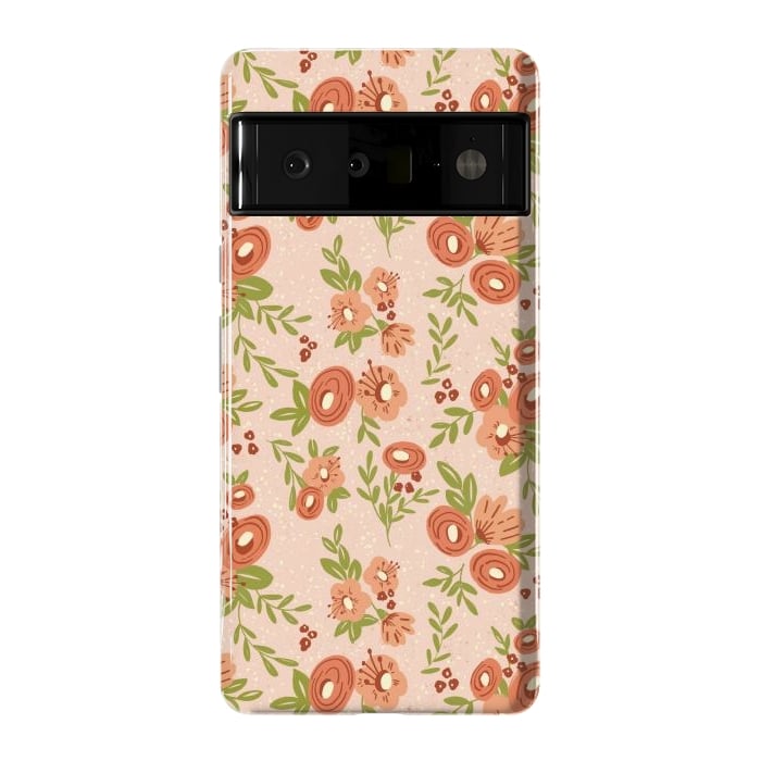 Pixel 6 Pro StrongFit Coral Flowers by Tiny Thistle Studio