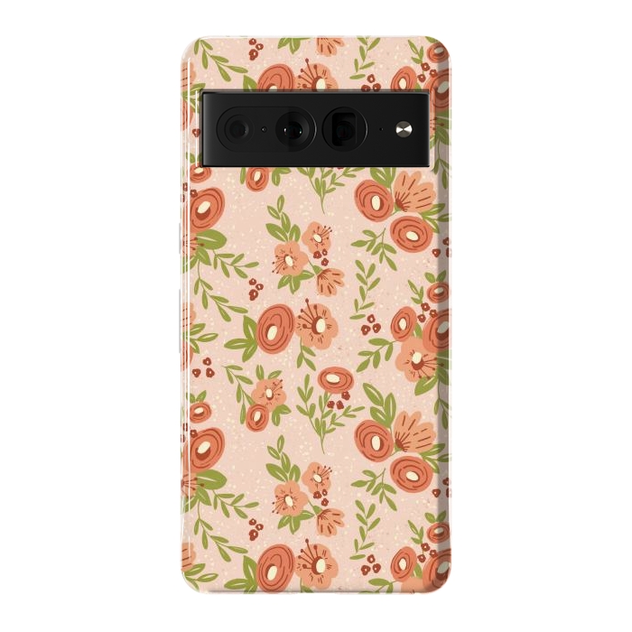Pixel 7 Pro StrongFit Coral Flowers by Tiny Thistle Studio