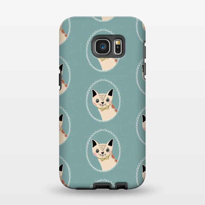 Galaxy S7 EDGE StrongFit Cat in Frame by Tiny Thistle Studio