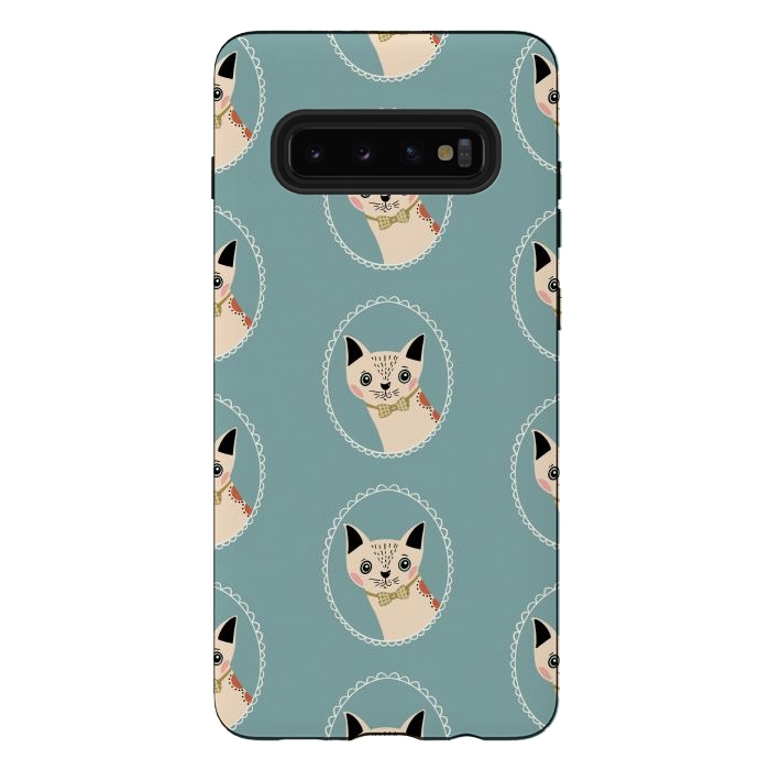 Galaxy S10 plus StrongFit Cat in Frame by Tiny Thistle Studio