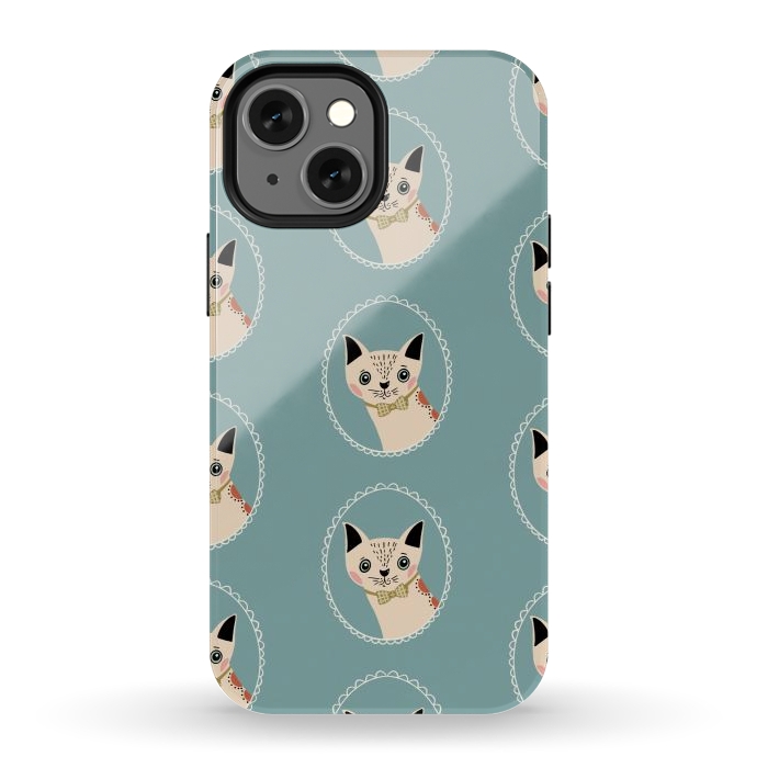 iPhone 13 mini StrongFit Cat in Frame by Tiny Thistle Studio