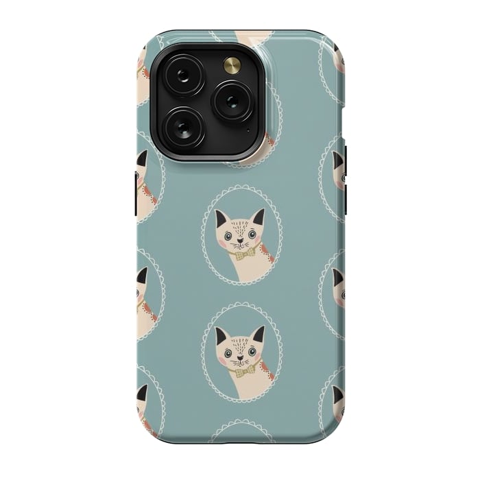 iPhone 15 Pro StrongFit Cat in Frame by Tiny Thistle Studio