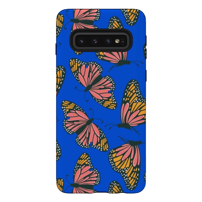 Galaxy S10 StrongFit Bright Butterflies by Tiny Thistle Studio