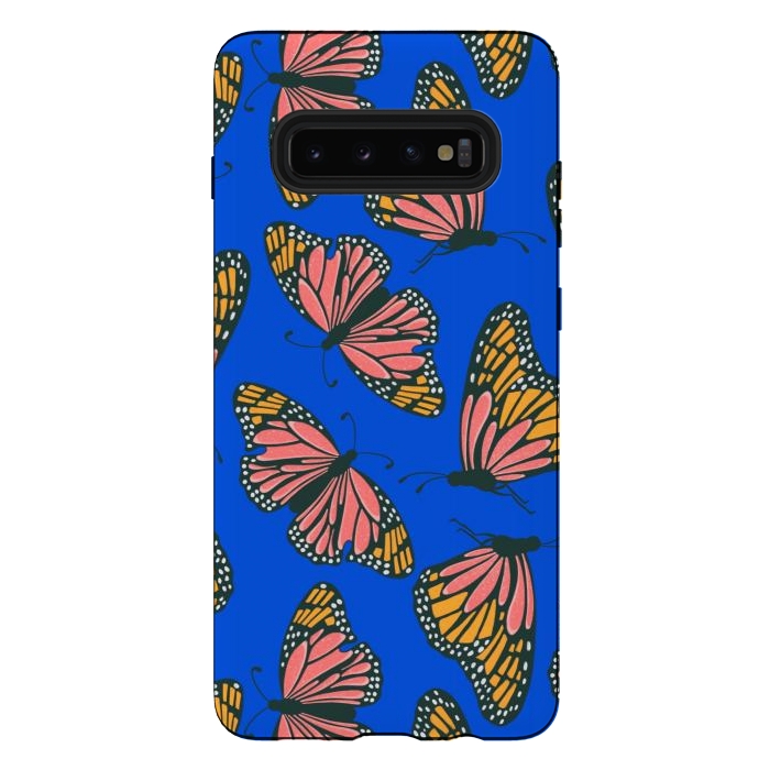 Galaxy S10 plus StrongFit Bright Butterflies by Tiny Thistle Studio