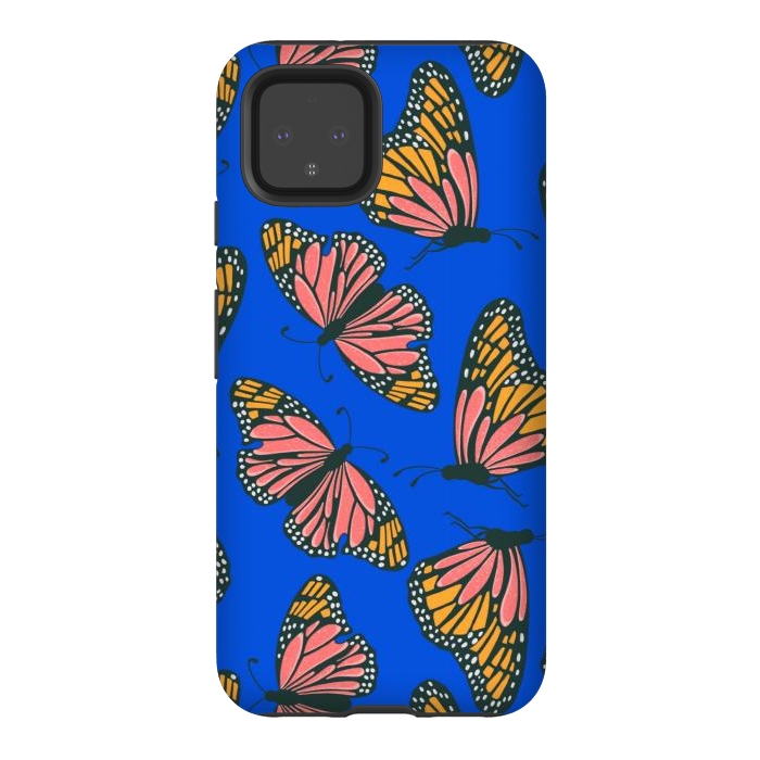 Pixel 4 StrongFit Bright Butterflies by Tiny Thistle Studio