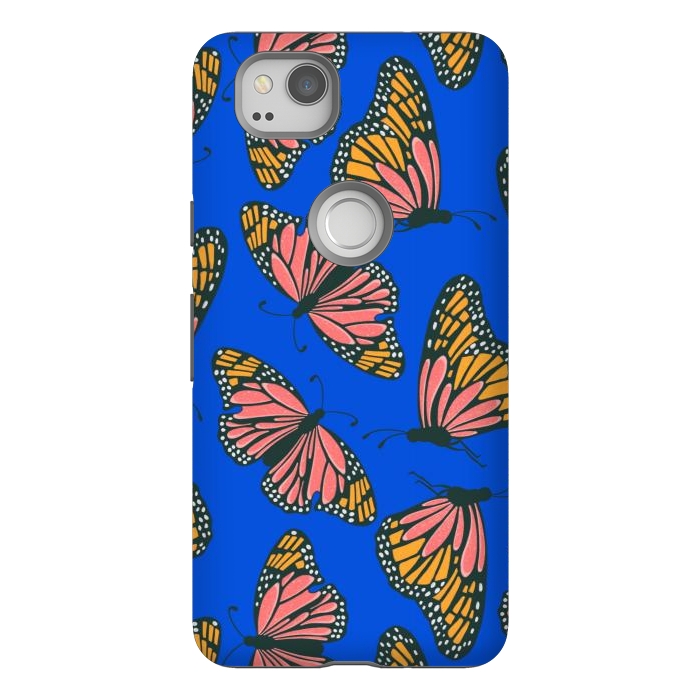 Pixel 2 StrongFit Bright Butterflies by Tiny Thistle Studio