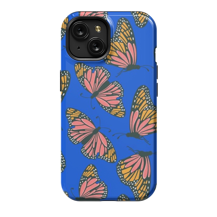 iPhone 15 StrongFit Bright Butterflies by Tiny Thistle Studio