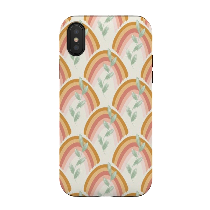 iPhone Xs / X StrongFit Boho Rainbow Pastel by Tiny Thistle Studio