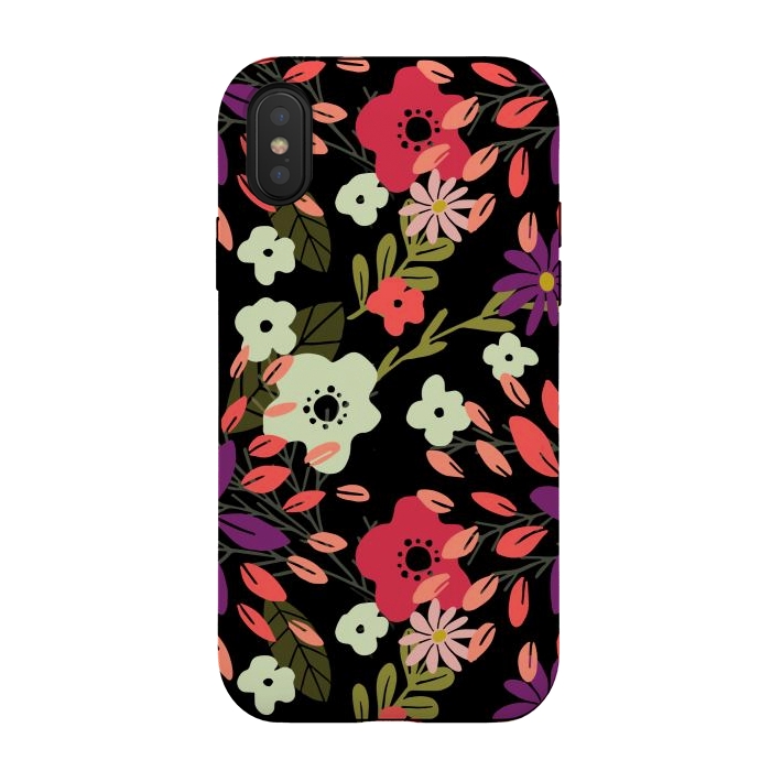 iPhone Xs / X StrongFit Bright Floral by Tiny Thistle Studio