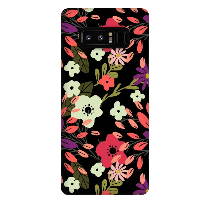 Galaxy Note 8 StrongFit Bright Floral by Tiny Thistle Studio