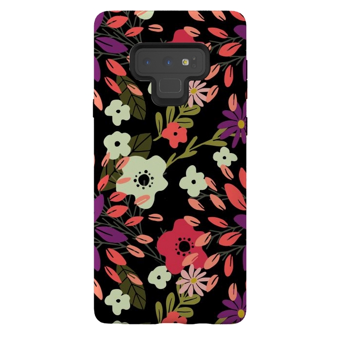 Galaxy Note 9 StrongFit Bright Floral by Tiny Thistle Studio