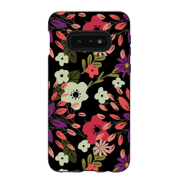 Galaxy S10e StrongFit Bright Floral by Tiny Thistle Studio