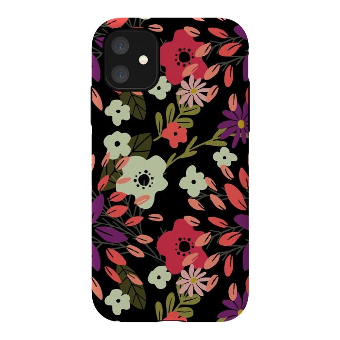 iPhone 11 StrongFit Bright Floral by Tiny Thistle Studio