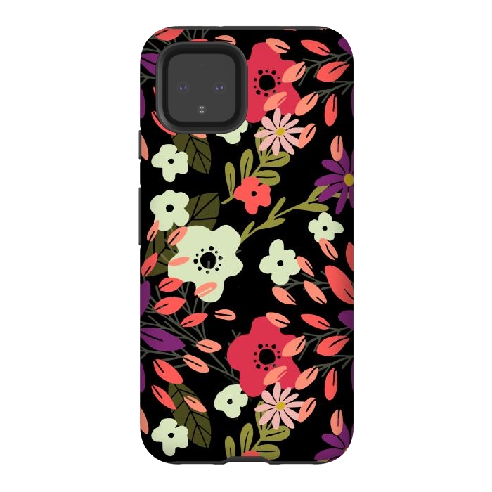 Pixel 4 StrongFit Bright Floral by Tiny Thistle Studio