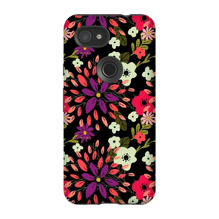 Pixel 3A StrongFit Bright Floral by Tiny Thistle Studio