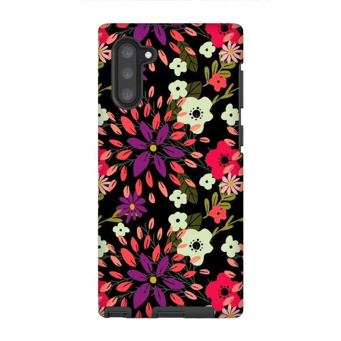 Galaxy Note 10 StrongFit Bright Floral by Tiny Thistle Studio