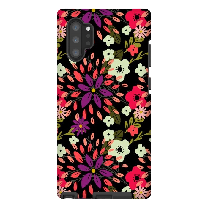 Galaxy Note 10 plus StrongFit Bright Floral by Tiny Thistle Studio