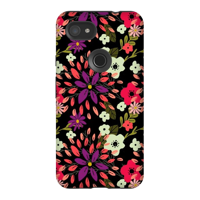 Pixel 3AXL StrongFit Bright Floral by Tiny Thistle Studio