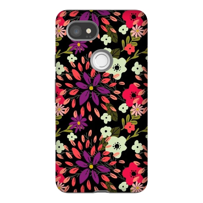 Pixel 2XL StrongFit Bright Floral by Tiny Thistle Studio
