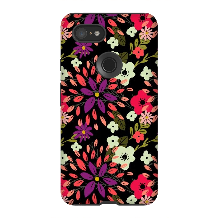 Pixel 3XL StrongFit Bright Floral by Tiny Thistle Studio