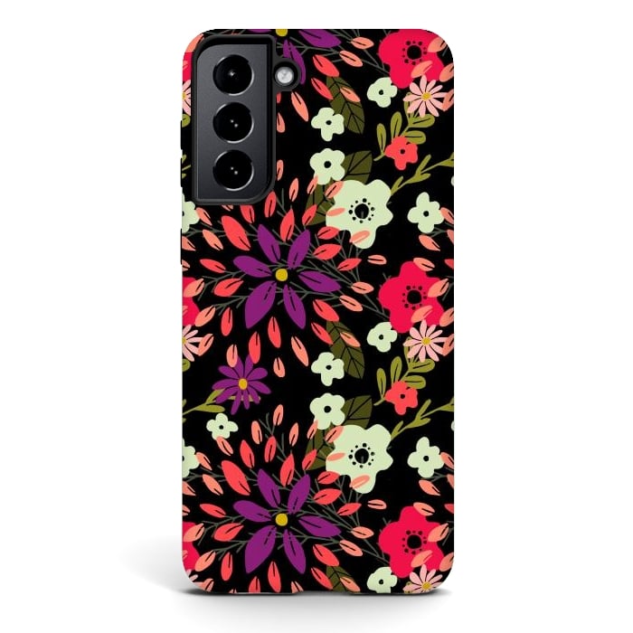 Galaxy S21 plus StrongFit Bright Floral by Tiny Thistle Studio
