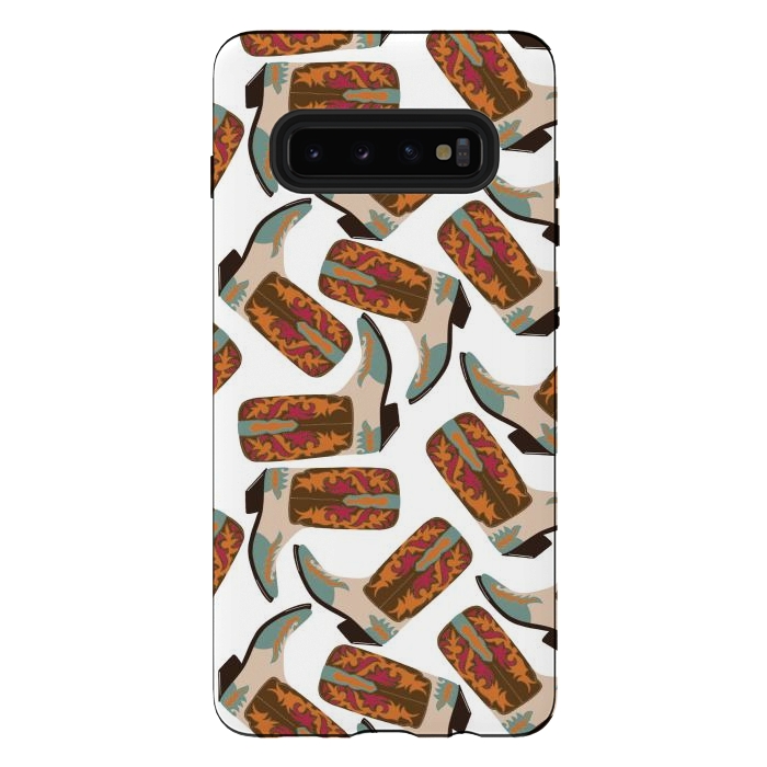 Galaxy S10 plus StrongFit Western Boots by Tiny Thistle Studio