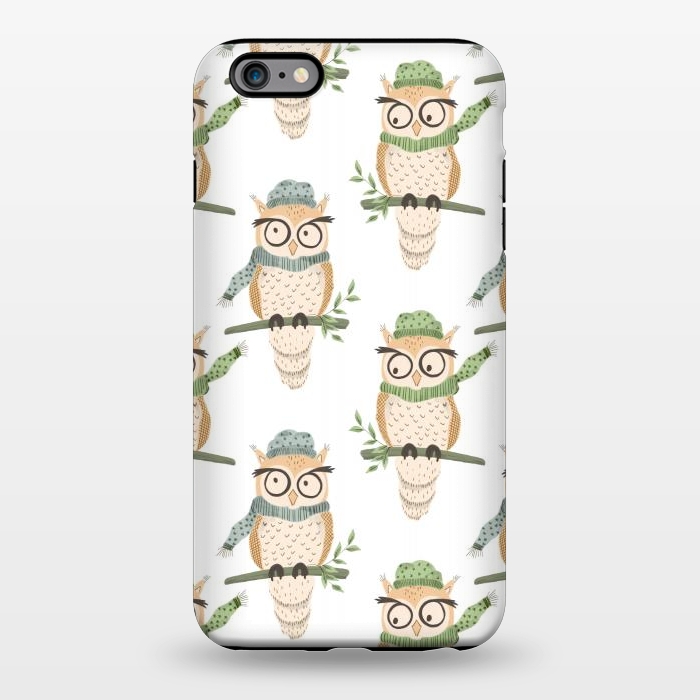 iPhone 6/6s plus StrongFit Quirky Winter Owls by Tiny Thistle Studio