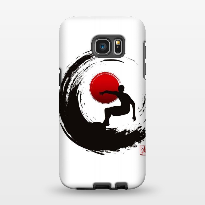 Galaxy S7 EDGE StrongFit Enso Surf Japanese black by LM2Kone