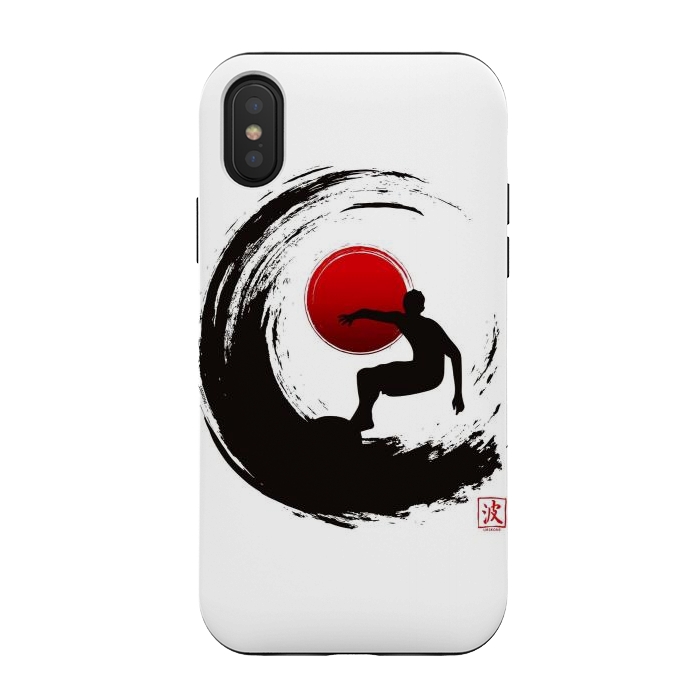 iPhone Xs / X StrongFit Enso Surf Japanese black by LM2Kone