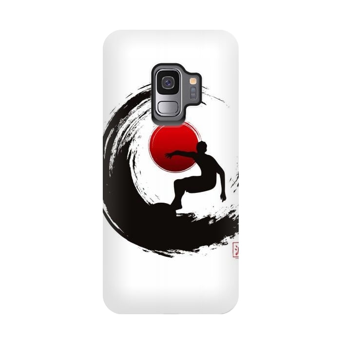 Galaxy S9 StrongFit Enso Surf Japanese black by LM2Kone