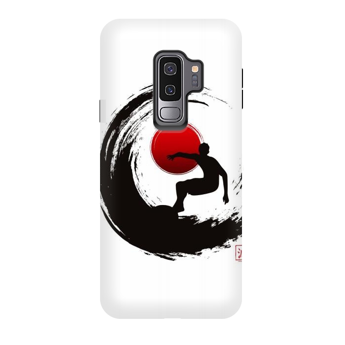 Galaxy S9 plus StrongFit Enso Surf Japanese black by LM2Kone