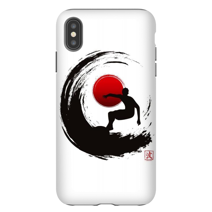 iPhone Xs Max StrongFit Enso Surf Japanese black by LM2Kone